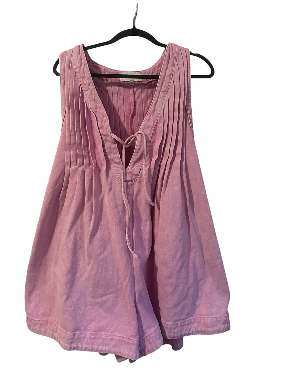 Veveret pink denim short romper women’s 1xl